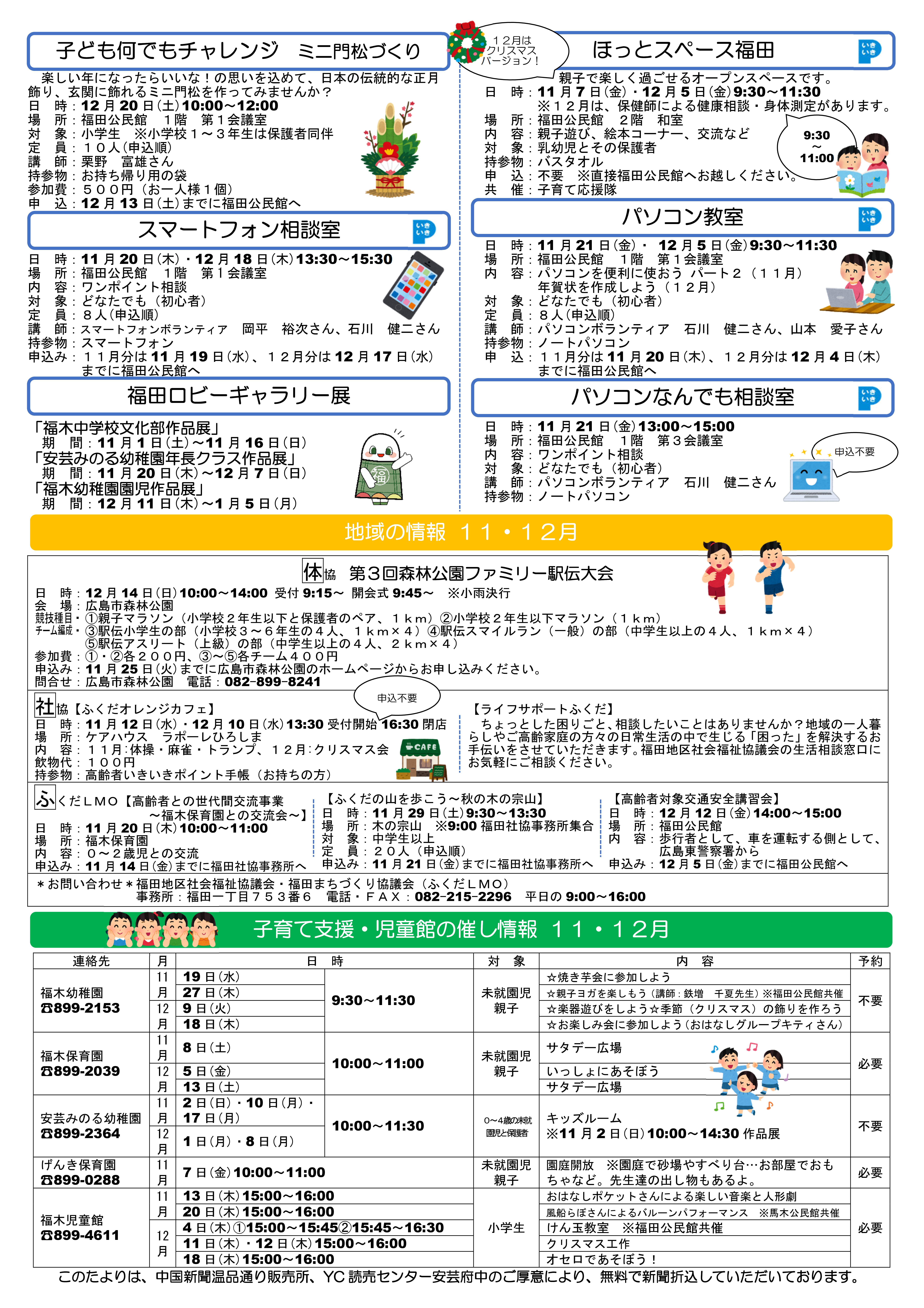 福田公民館だより裏