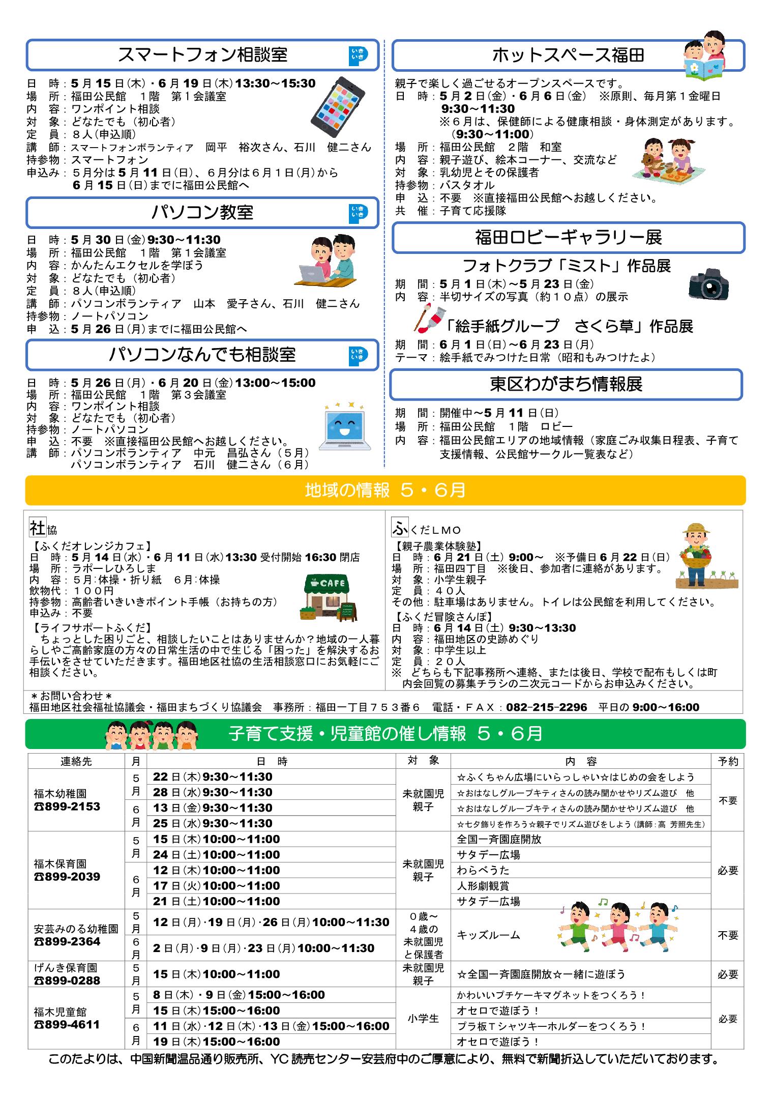 福田公民館だより裏