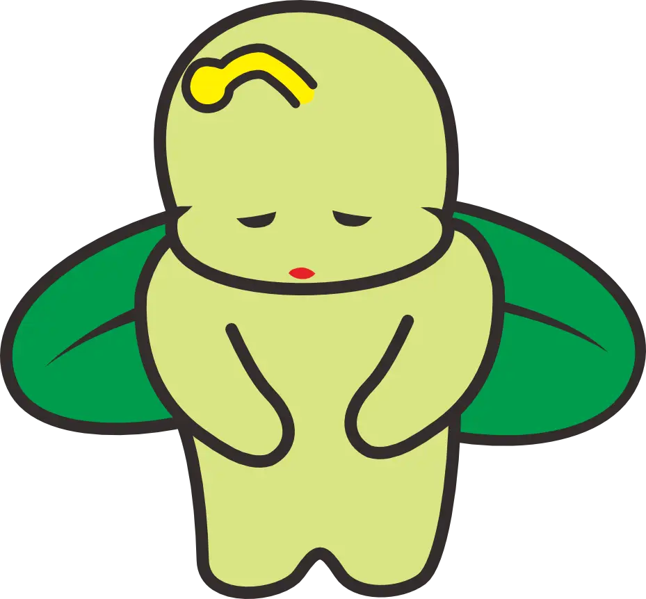 おわびをする「ふうたん」のイラスト