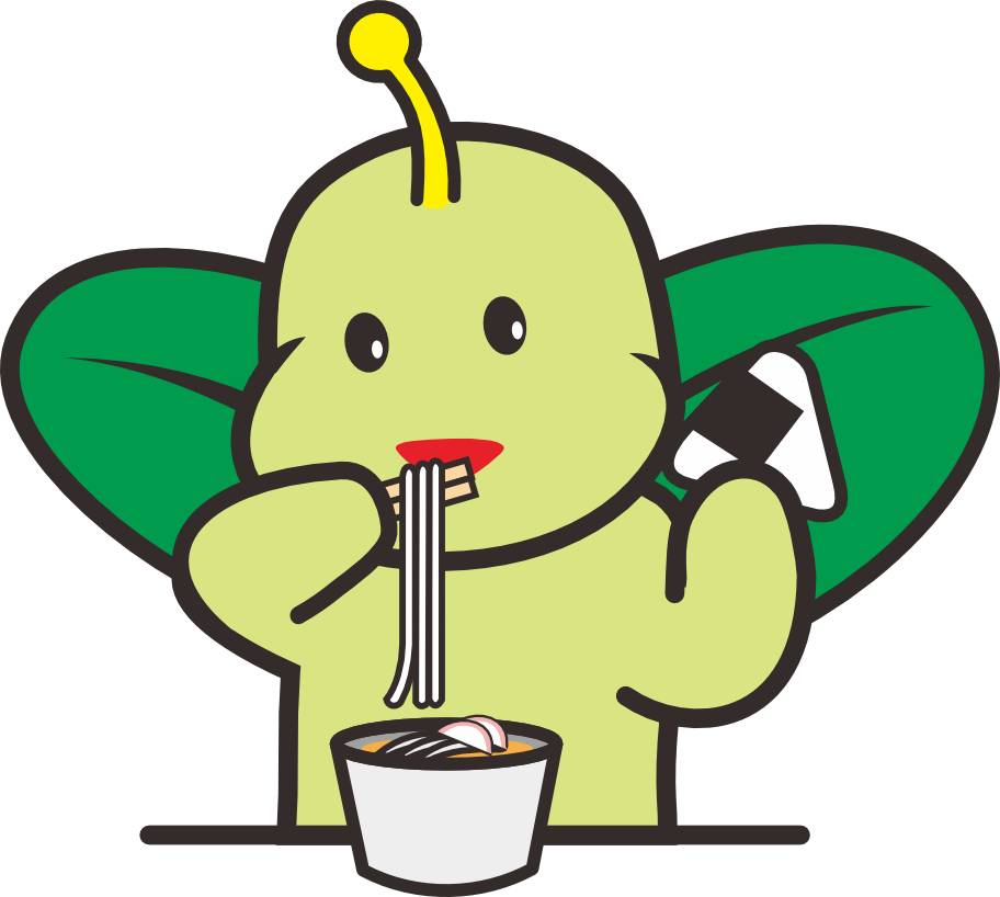 うどんを食べるふうたん"
