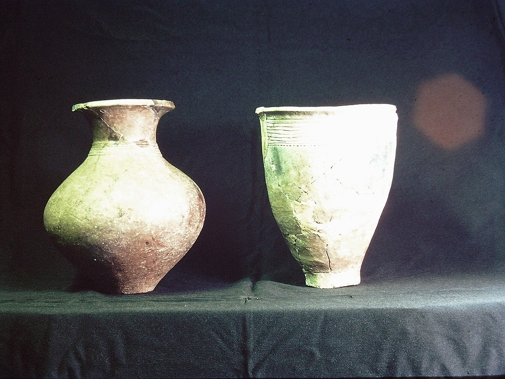 発掘された土器の写真
