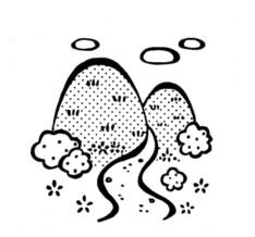 里山に続く山道イラスト