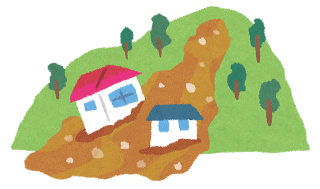 イラスト　土砂崩れ