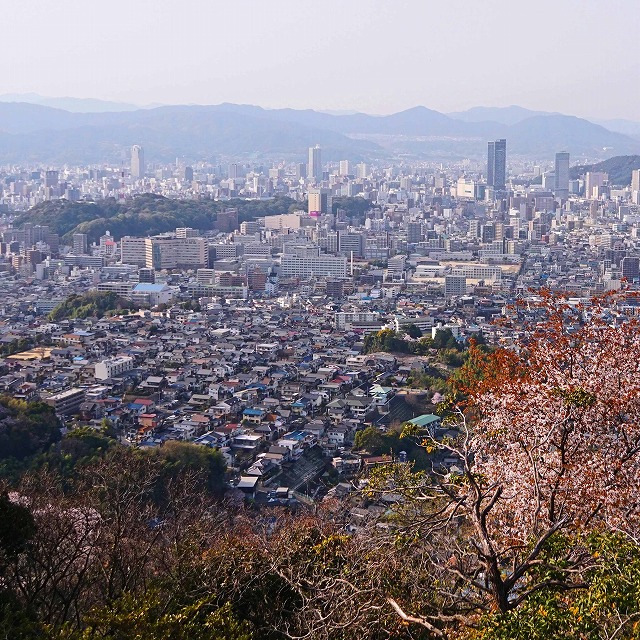 黄金山山頂から比治山方面を望む