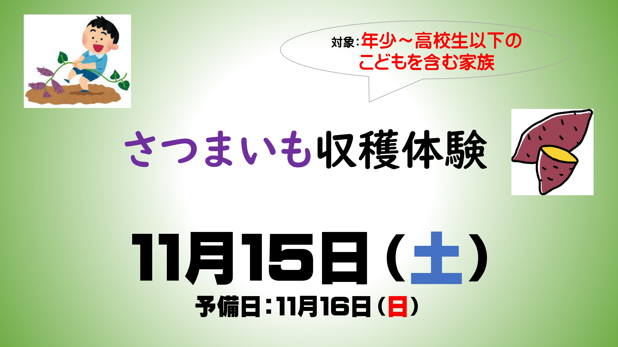 さつまいも収穫体験